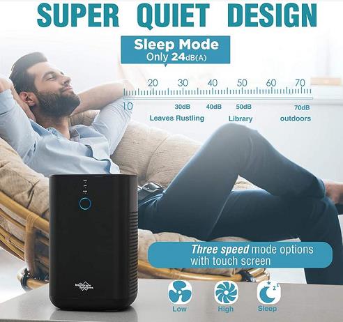 Low noise air deals purifier