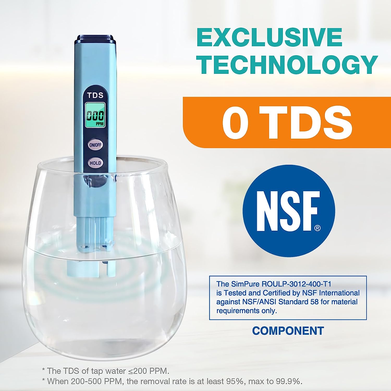 What is the TDS level recommended for RO water purification