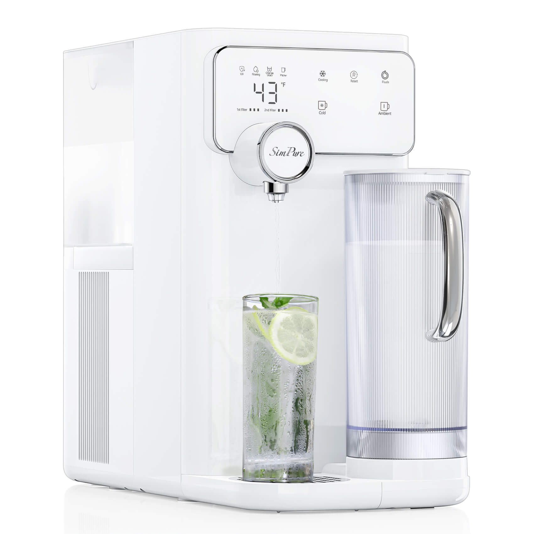 SimPure Y10C Cold Countertop RO System Cooler Water Filter Dispenser | 5-in-1 RO+CTO+UV 7-Stage Filtration