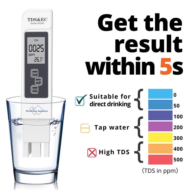 SimPure TDS Meter Digital Water Tester, Professional 3-in-1 TDS,  Temperature and EC Meter, 0-9999ppm, Ideal ppm Meter for Office Home  Drinking Water Aquariums 